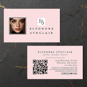 Tarjeta De Visita Pestañas de foto de código QR de logotipo de escri