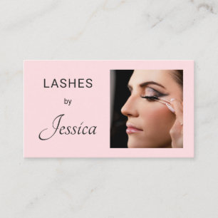 Tarjeta De Visita Pestañas de Maquillaje de Foto Minimalista Moderna
