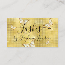 Pestañas de mariposa de lujo en oro amarillo glamo
