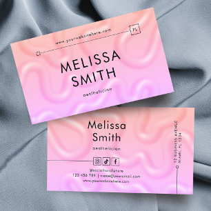 Tarjeta De Visita Pestañas de moda rosa neón Spa Salón de Belleza