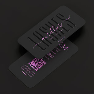 Tarjeta De Visita Pestañas Elegantes Artista de Cejas Maquillaje Neg