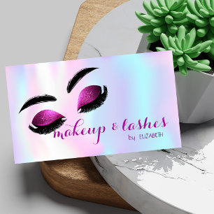 Tarjeta De Visita Pestañas Elegantes Modernas con Brillo, Maquillaje