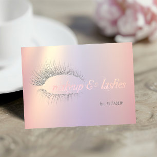 Tarjeta De Visita Pestañas Elegantes Modernas Plateadas con Brillo,