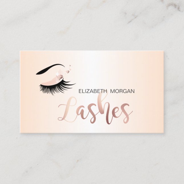 Tarjeta De Visita Pestañas Elegantes Modernas Profesionales (Anverso)