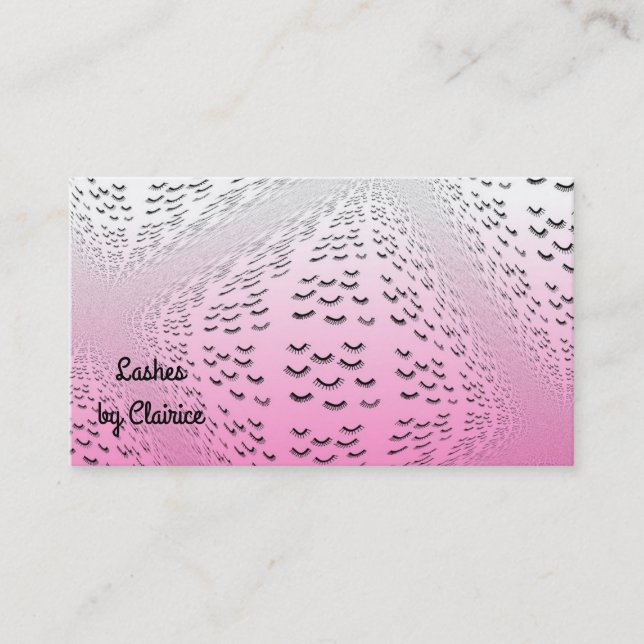 Tarjeta De Visita Pestañas Patrón Rosa (Anverso)