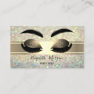 Tarjeta De Visita Pestañas Postizas Glitter Bokeh Moderno Elegante