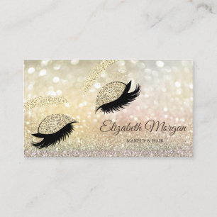 Tarjeta De Visita Pestañas Postizas Glitter Modernas Elegantes Bokeh