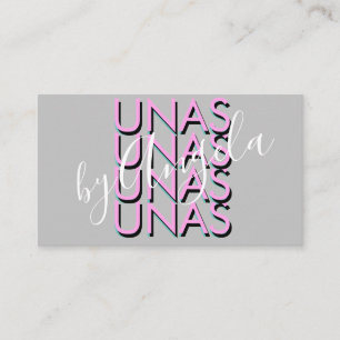 Tarjeta De Visita Pestañas Repetir Negrita Salón Uñas Rosadas