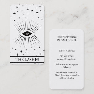 Tarjeta De Visita Pestañas Tarot de Ojo Celestial Moderno Negro