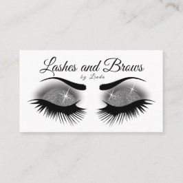 Tarjeta De Visita Pestañas y frentes - purpurina gris de Smokey