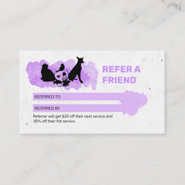 Tarjeta De Visita Pet Care  / Sitting services / P (Anverso)