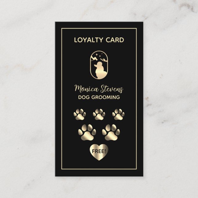 Tarjeta De Visita Pet dog grooming service Loyalty Card (Anverso)