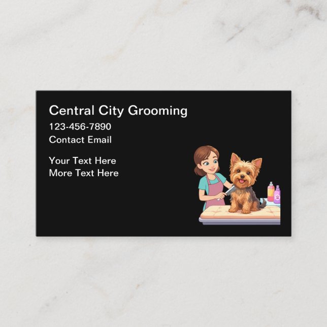 Tarjeta De Visita Pet Groomer Simple Business Cards (Anverso)