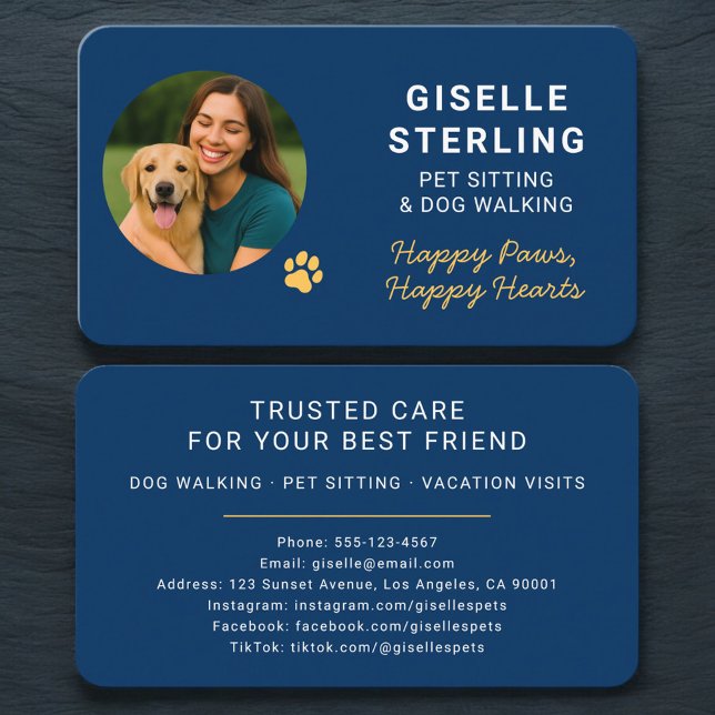 Tarjeta De Visita Pet Sitting and Dog Walking (Subido por el creador)