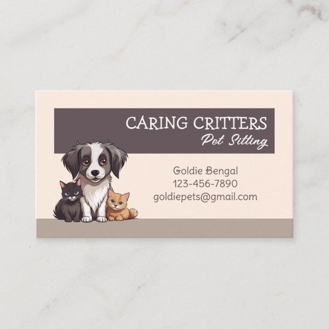 Tarjeta De Visita Pet Sitting Business Card (Anverso)