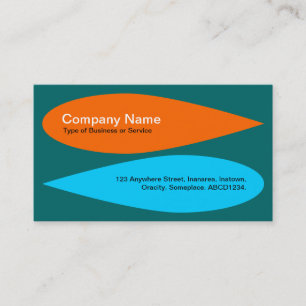 Tarjeta De Visita Petales alternos - Naranja y azul cielo