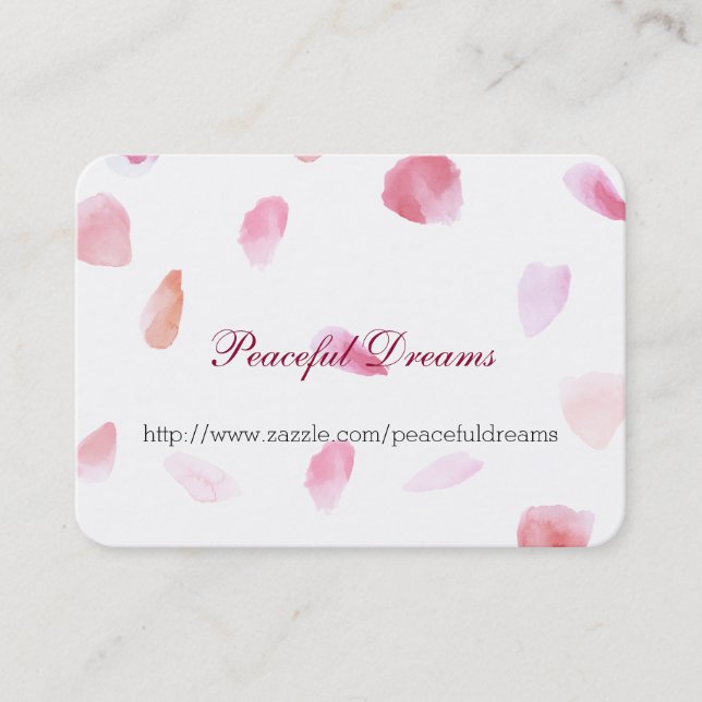 Tarjeta De Visita Petales de Rosa románticos (Anverso)