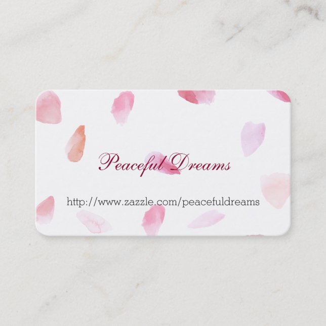 Tarjeta De Visita Petales de Rosa románticos (Anverso)
