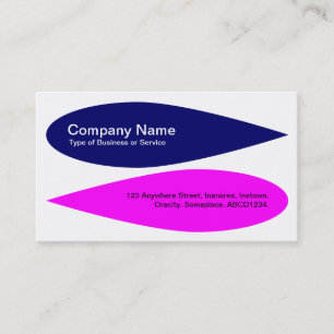 Tarjeta De Visita Pétalos Alternos - Azul Marino y Magenta