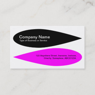 Tarjeta De Visita Pétalos alternos - Negro y magenta