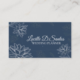 Tarjeta De Visita Pétalos De Flor En Azul