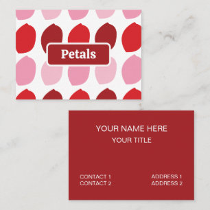 Tarjeta De Visita Pétalos de Flor Rosados Rojos