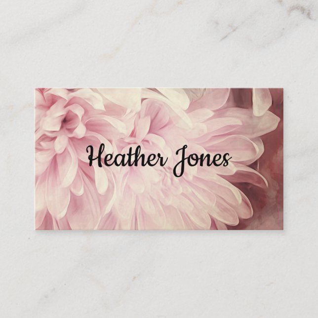 Tarjeta De Visita pétalos de flores arte fotográfico pálido delicado (Anverso)