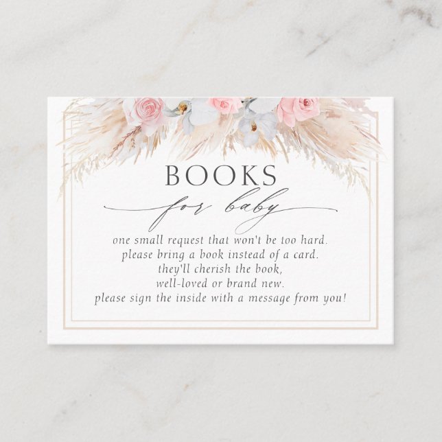 Tarjeta De Visita Petición de libros para bebés de gramíneas secas t (Anverso)