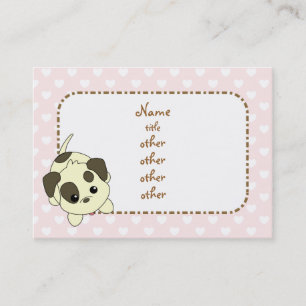 Tarjeta De Visita Petición del perrito con los corazones