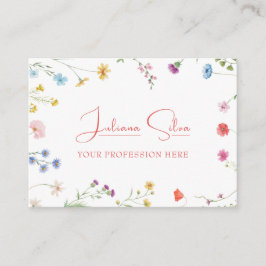 Tarjeta De Visita Petite Floral Patteada con QR