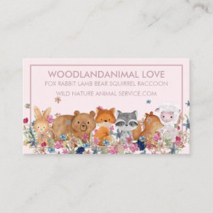 Tarjeta De Visita PetSitter FOX RABBIT LAMB BEAR SQUIRREL veterinari