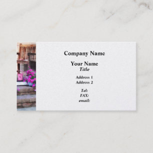 Tarjeta De Visita Petunias rosadas y regaderas