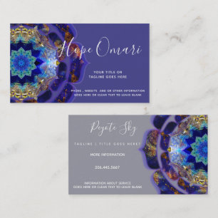 Tarjeta De Visita Peyote Cielo Mandala Metafísico Púrpura