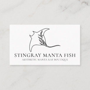 Tarjeta De Visita Pez animal blanco raya manta raya látigo