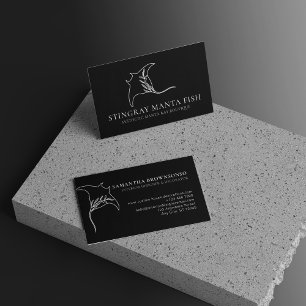 Tarjeta De Visita Pez animal negro raya manta raya látigo