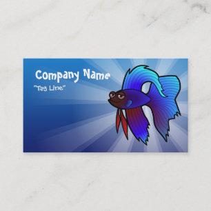 Tarjeta De Visita Pez Betta de Dibujos Animados / Pez de Combate Sia