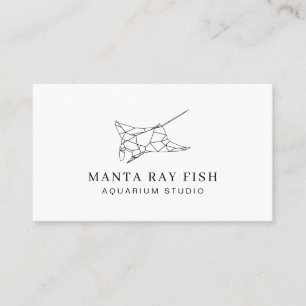 Tarjeta De Visita Pez de Acuario Raya Manta