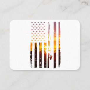 Tarjeta De Visita Pez de la bandera americana Pescador de peces Pesc