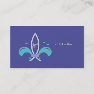 Tarjeta De Visita Pez Jesús Flor de Lis Social