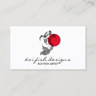 Tarjeta De Visita Pez koi japonés punto rojo Mandala