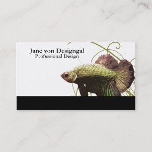 Tarjeta De Visita Pez luchador siamés Betta dorado