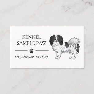 Tarjeta De Visita Phalène con detalles negros Kennel y criador de pe