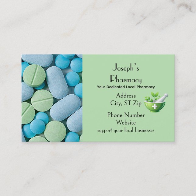 Tarjeta De Visita “Pharmacy” Business Card (Anverso)