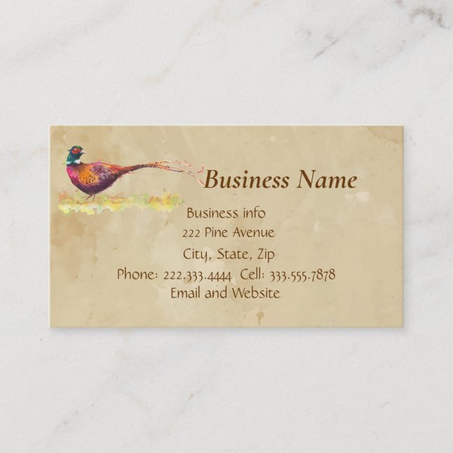 Tarjeta De Visita Pheasant, Bird, Nature, Environment, Business Card (Anverso)
