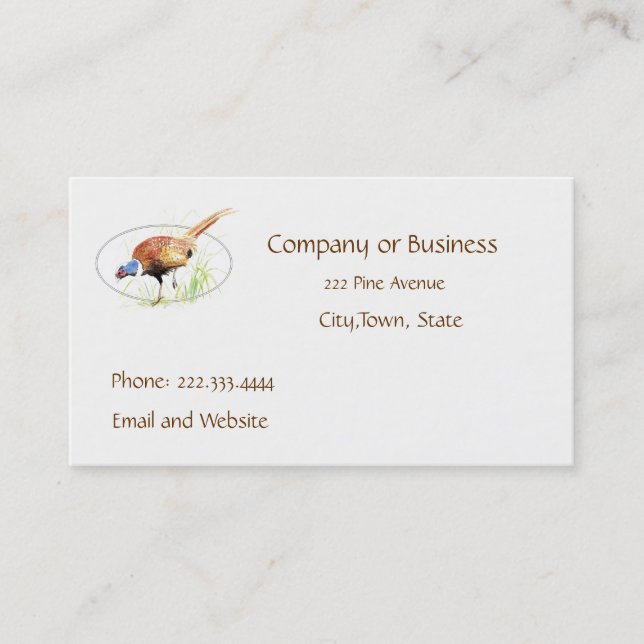 Tarjeta De Visita Pheasant, Bird, Nature, Environment, Business Card (Anverso)