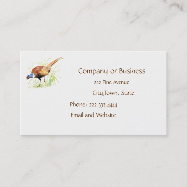 Tarjeta De Visita Pheasant, Bird, Nature, Environment, Business Card (Anverso)