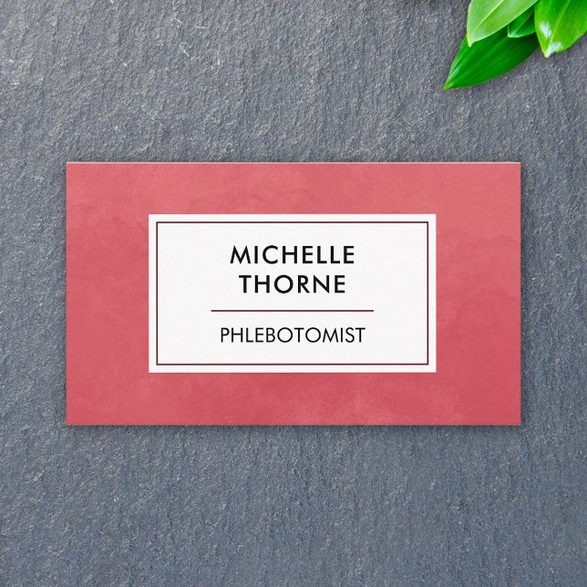 Tarjeta De Visita Phlebotomist Blogs Lab Enfermera técnica color roj (Subido por el creador)