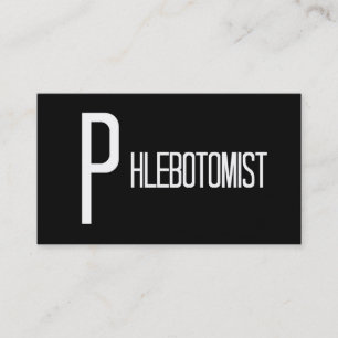 Tarjeta de visita Phlebotomist en blanco y negro
