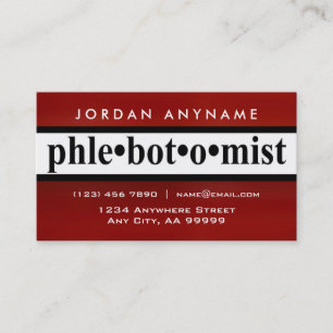 Tarjeta de visita Phlebotomist Red Stripe