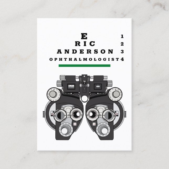 Tarjeta De Visita Phoropter Especializado en Cuidado Ocular (Anverso)